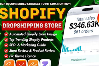 build, create, design, redesign shopify dropshipping store