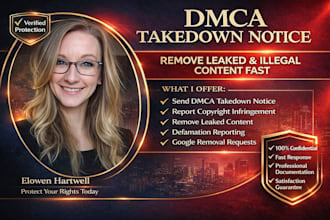 report and send dmca takedown notice to remove leaked, illegal, defaming content