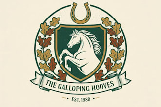 design  creative equestrian club logo or personal brands