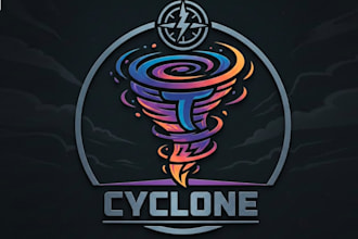 make graceful and fantastic tornado logo design