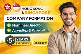 setup airwallex and wise with hong kong and singapore company, nominee director