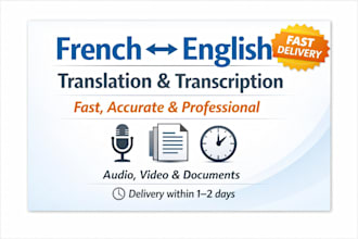 translate and transcribe french and english