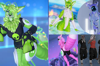 3d vtuber model anime vrchat avatar oc vrc avatar commission furry nsfw 3d model