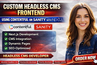 develop custom headless cms frontend using contentful or sanity using next js