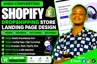 design shopify dropshipping store landing page with gempage, replo, pagefly beae