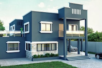improve 3d realistic rendering of house, apartment building, cgi exterior render