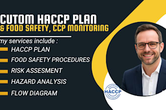 make full customized haccp food safety plan ccp monitoring form, hazard analysis
