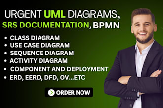 do uml diagram, srs document, use case, class diagram, bpmn, erd, dfd, sequence