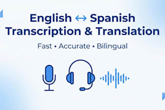 transcribe and translate english or spanish audio