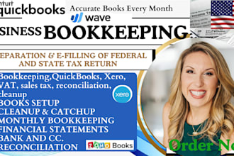 cleanup, catch up bookkeeping using quickbooks and xero, monthly reconciliation