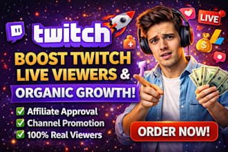 promote your twitch live stream to boost live viewers and chatters