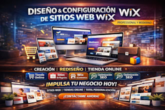 diseñar, construir o rediseñar wix web, tienda online y sitio de negocios