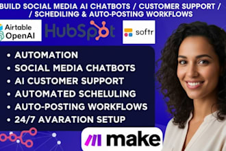 build social media ai chatbots customer support scheduling auto posting workflow