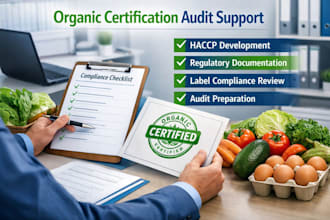 provide organic certification audit haccp and food safety compliance