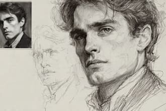do a realistic drawing portrait from photo