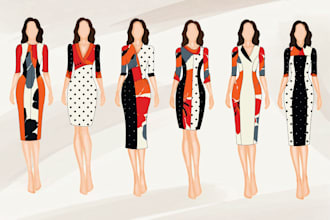 draw a fashion collection, illustration or sketch for you