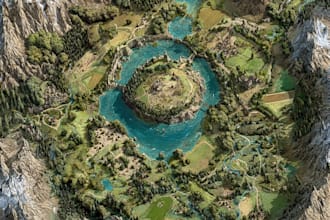 illustrate fantasy map and city map