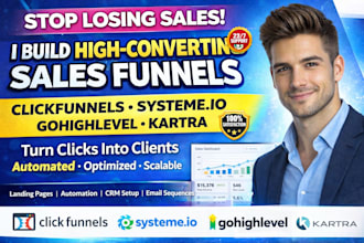 build sales funnel landing page in clickfunnels systeme io gohighlevel katra
