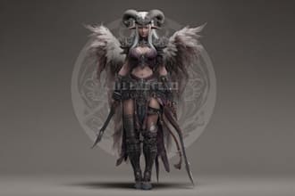 make fantasy marvelous conceptual character art illustration for you