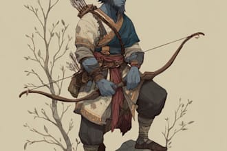 draw fnatasy character and dnd character illusration