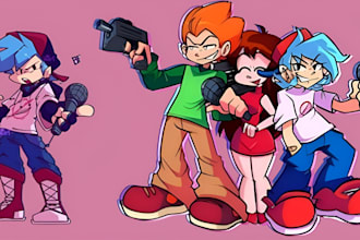 design and animate your oc sprite sheet for friday night funkin mod fnf