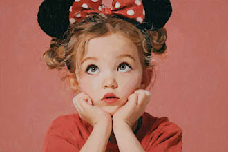 draw a cute disney cartoon portrait