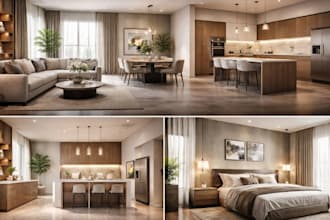 interior design home decor 3d rendering architecture visualization