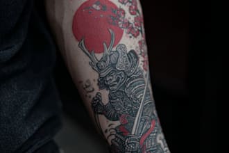 minimalist unique tattoo sketch, sleeve tattoo design