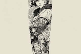desing a unique anime tattoo for you