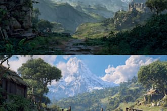 create realistic environment concept art