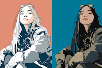 draw a detail vector line art illustrations