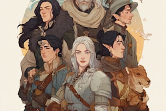 create your dnd group party illustration