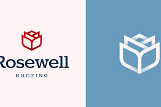 design a modern unique roofing business brand logo