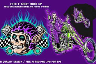 draw design chopper motorcycles for t shirt