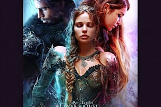 create cinematic fantasy romance book covers with epic visual storytelling