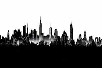 draw landscape silhouette city skyline city silhouette