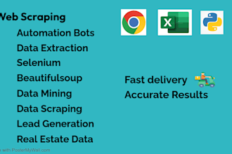 do web scraping, make automation bots, lead generation