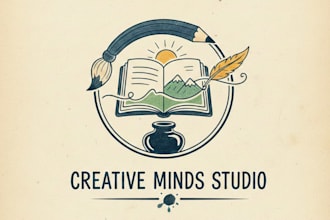 design a creative and artistic drawing logo