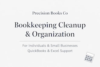 do quickbooks monthly cleanup and bookkeeping for small biz
