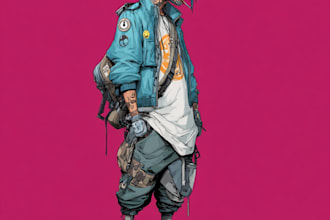 draw cyberpunk characters and scifi illustrations