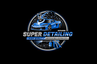 create high quality and beautiful auto detailing logo design