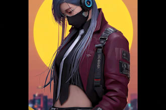 draw cyberpunk character art