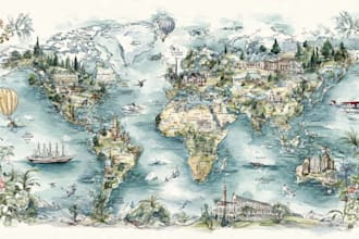 do custom watercolor wedding map