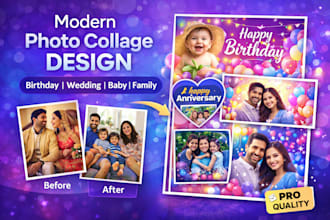 create modern photo collage and creative frame design