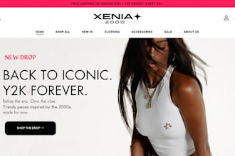design y2k shopify store streetwear website clothing brand website y2k website