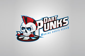 craft a creative and unique punk rock darts logo