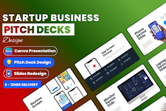 design investor pitch deck for startup business and funding