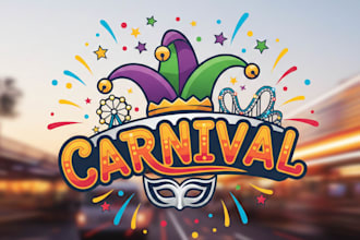 design a colorful and eye catching carnival logo for your brand