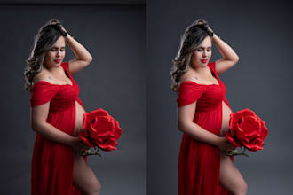 professionally retouch maternity photos with natural high end result