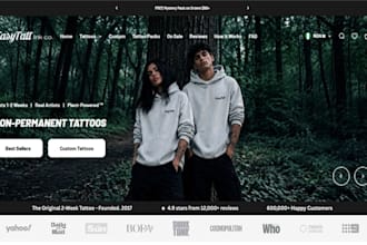 design tattoo shopify store tattoo artist website booking website barber website